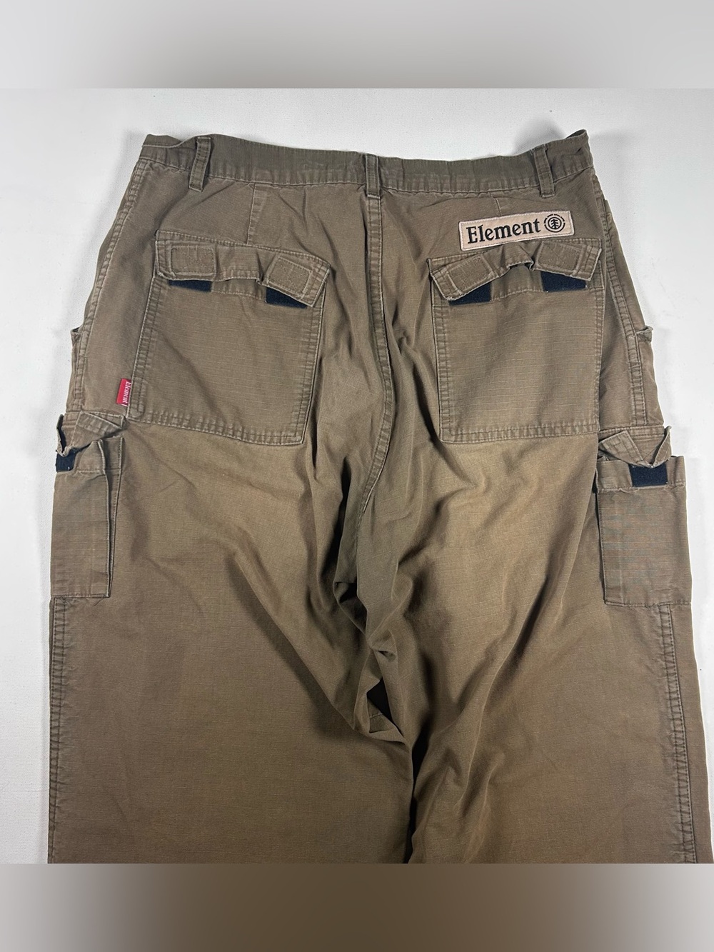 Element Y2K Baggy Fit Cargo Pants Brown Faded Men’s Size 34x26 Tapered Skater